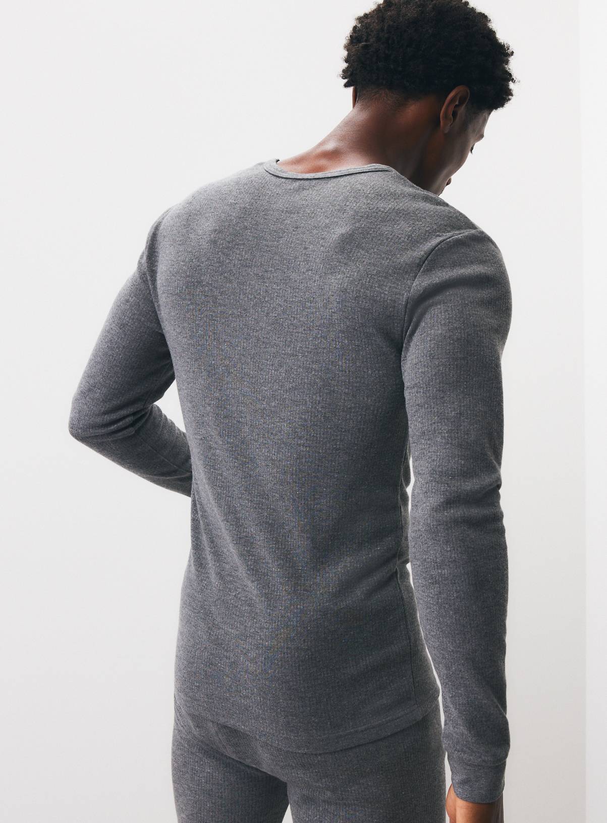 Black & Charcoal Thermal Long Sleeved Tops 2-Pack XL - Image 5